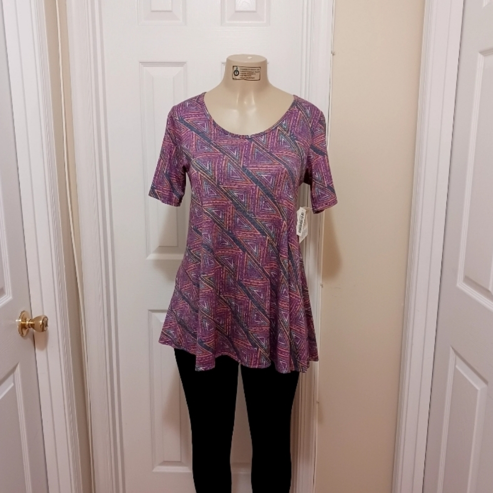 Lularoe Geometric Perfect T tunic shirt size XXS - Picture 2 of 4